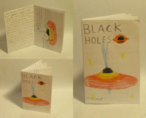 3 vues de ce zine consacré aux trous noirs.